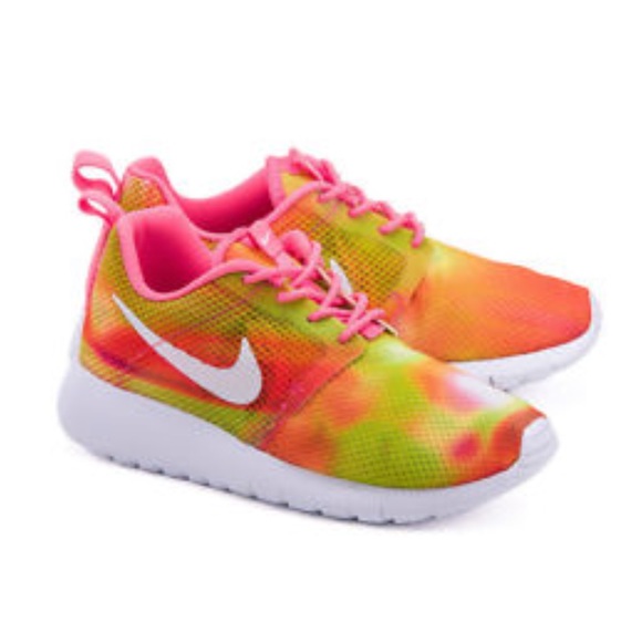 yellow nikes with roses